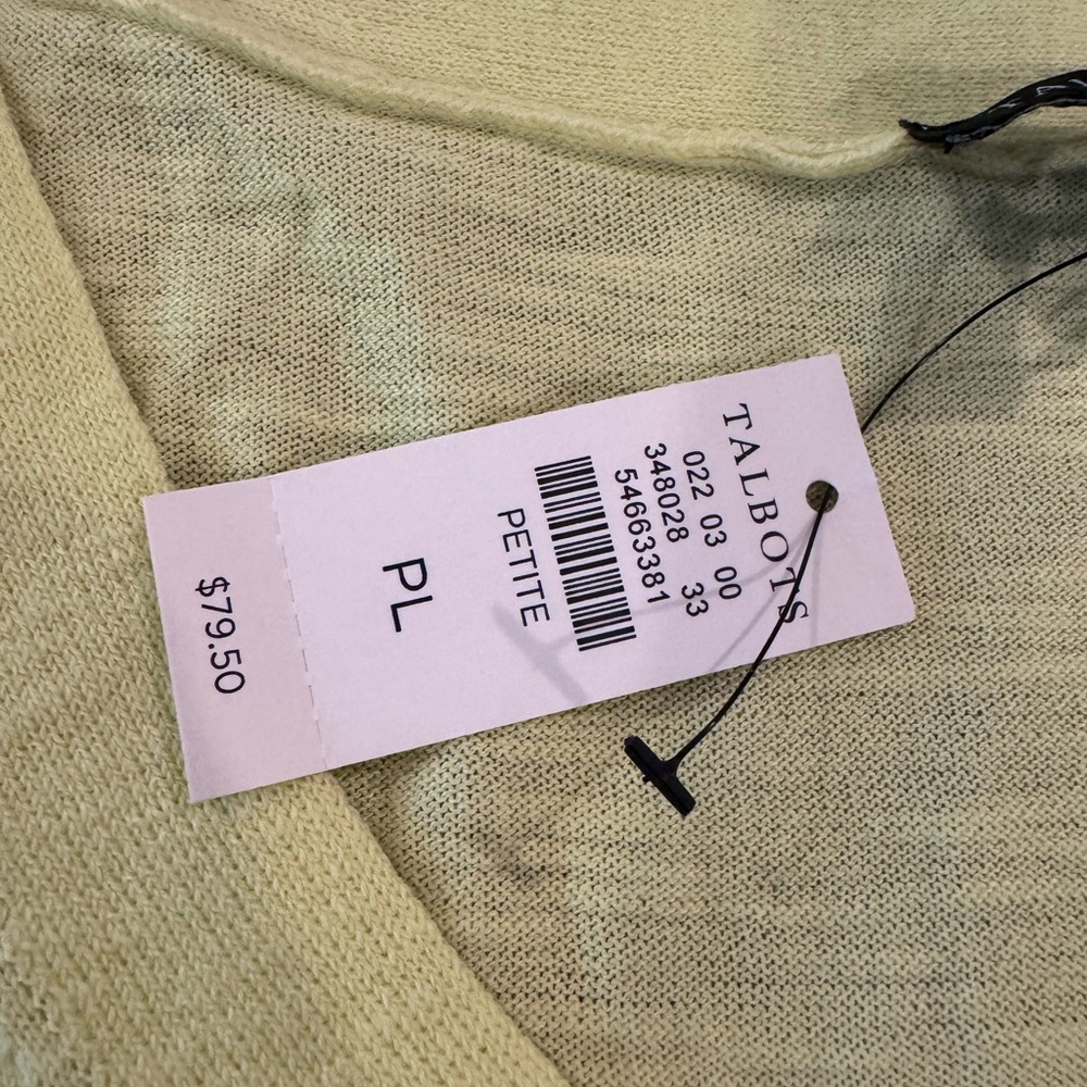 Talbots Petite bright Yellow Crewneck Sweater